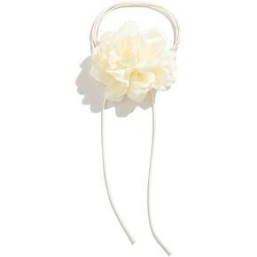 Flower Choker Necklace Fashion Big Rose Flower Necklace Pink/Red/Yellow/Black/White/Rose Camellia Flower Choker Necklace Summer Beach Choker Bridesmaid Wedding Party Necklaces for Women Teen Girls