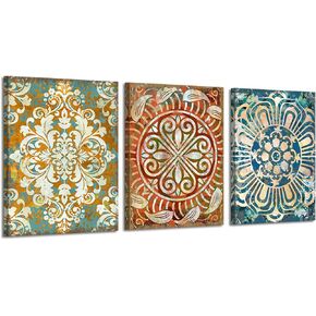 Bedroom Decor Canvas Wall Art Flower Pattern Prints Bathroom Abstract Pictures Modern Navy Framed Wall Decor Artwork for Walls Hang for Bedroom 4 Pieces Wall Decoration Size 14x14 Each Panel