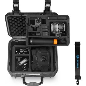 Lekufee Waterproof Hard Case Compatible with DJI Osmo Action 4/DJI Osmo Action 3 Action Camera and More Accessories(Case Only)(Includes Shoulder Strap)