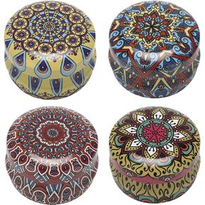 4Pack 10Gram Lip Balm Containers, Round Empty Salve Tins, Mini Refillable Salve Containers for Lip Balm, Salves, Candles, Eye Shadow (Classic)