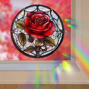 Lotus Rainbow Window Cling Anti-Collision Glass Decals Rainbow Stickers Window Glass Decal Sun Catcher Decorations Non Adhesive Prismatic Vinyl for Prevent Stop Birds (F152)