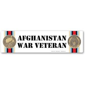 Afghanistan War Veteran Bumper Strip Magnet by Magnet America is 2.875" x 7.75" Made for Vehicles and Refrigerators