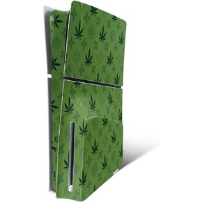MightySkins Skin Compatible with Playstation 5 Slim Disk Edition Console Only - CBD Green | Protective, Durable, and Unique Vinyl Decal wrap Cover | Easy to Apply | Made in The USA