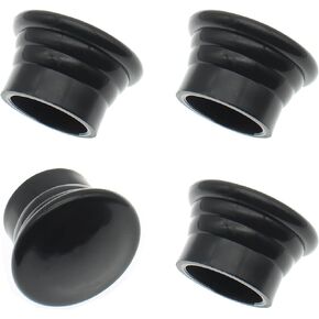 4 Pcs Window Curtain Rod Cap Finials FDXGYH Window Curtain Rod End Plug for 1.1inch Diameter Roman Curtain Rods [Black]