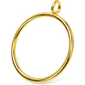 Decorative Window Curtain Rings, Gold Plated Metal Curtain Holdbacks for Drapery Rods,36 Pack (1.25 Inches Inner Diameter)