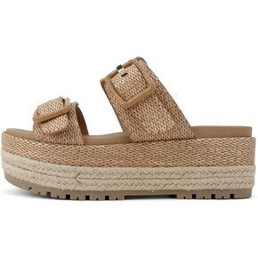 Soda “Funny" ~ Women Round Toe Double Buckle Strap Slip-On Platform Wedge Sandal