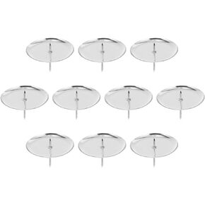 Toddmomy 10Pcs Metal Pillar Candle Plate Candle Fixing Holder Stand Metal Candle Holder Plates Tealight Stand Candle Stand Tealight Candle Holders Ornament for Home Shop Christmas Festival
