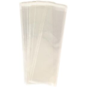 3" x 11'' inches Extra Long Food Safe Adhesive Self-Sealing Resealable Clear Plastic Flat Cello Wrap Cellophane Party Favor Goody Candle Cookie Candy Pretzel Sticks Gift Treat Bags 100pcs
