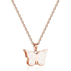 Cremation Urn Necklace for Ashes Butterfly Keepsake Urn Cremation Jewelry Stainless Steel Double Memorial Lockets Urns Pendant Ashes Holder for Women Men Pet Lover in Kuwait