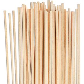 50 PCS Wooden Dowel Rods, Square Wooden Dowels for Crafts, 1/8" x 12" Hardwood Unfinished Square Dowel Wood Sticks for Art Crafts, Kites, DIY Projects and Home Decor Models Making Supplies