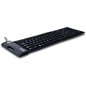 Adesso AKB-222UB - SlimTouch 222 Waterproof Flexible Keyboard for Windows 8/7/Vista/XP/2000, Compact Size, Black