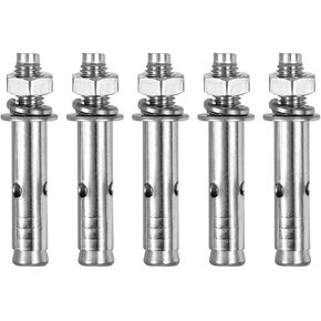 مسامير توسيع سداسية M8 × 100 - 30 حزمة - جيدة لجدران الطوب الجاف الخرساني - 304 الفولاذ المقاوم للصدأ - فضي in Kuwait