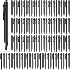 100 Pcs 4'' Mini Pen Bulk, Small Retractable Ballpoint Pens, 0.7 mm Fine Point Pens with Clip, Tiny Ink Black Pens, Smooth Writing Rollerball Pens for Pocket Notebook Office School