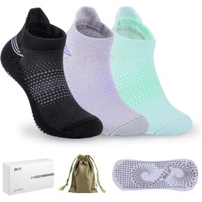 BKP Pilates Socks Yoga Socks with Grips women;Non-slip Athletic Socks for Shaping,Dance,Ballet,Barre,Workout,Home