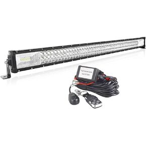 AUXTINGS Straight 42 inch 540W Car Led Light Bar with 12V Strobe Remote Control Wiring Harness Cable Kit 6000K Flood Spot Beam Triple Row Driving Work Lamp for Jeep Off Road Truck SUV 4x4