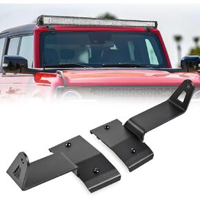 Nilight 2PCS 50" Straight LED Light Bar Mounting Bracket Over-Windshield Mount Kit for 2021 2022 2023 Ford Bronco 2/4 Door, 2 Years Warranty (1 Pair, Black)