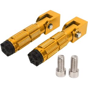 Passenger Foot Pedal Motorcycle Footpegs 2pcs For Go Kart For UTV For Bikes (Gold)