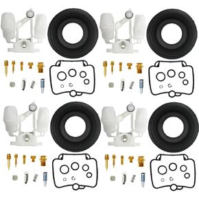 4-Pack Carburetor Repair Kit Carb Rebuild Kits with Diaphragm Floats Replacement for Suzuki GSXR750 GSXR1100 GSF1200S Bandit 1200 Katana 750 1100