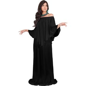 KOH KOH Womens Strapless Shoulderless Flattering Cocktail Gown Maxi Dress