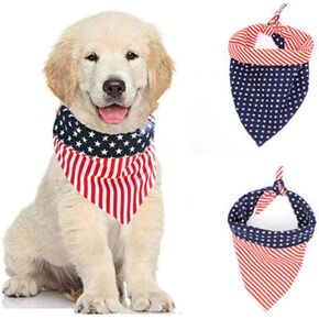 Orgrimmar American Flag Dog Bandanas Bibs Triangle Scarfs Washable Cat Pet Collar Large Bandana Puppy Kerchief for 4th of July Independence Day Dog Neck Bandana