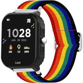 Compatible for Cubitt Teens Smart Watch Band, Stretch Elastics Nylon Adjustable Replacement Strap Accessories Compatible for Cubitt Teens 1.69'' / Cubitt Jr Smart Watch Fitness Tracker