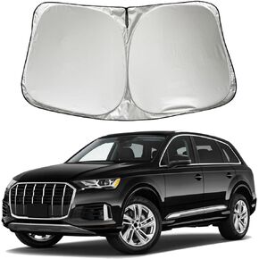 Car Windshield Sun Shade Sunshade Compatible with Audi Q7 2016-2024 Q8 2019-2024 Premium/Premium Plus Prestige S-Line SUV Accessories, Car Front Window Sun Shield
