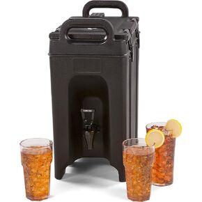 Carlisle FoodService Products Cateraide Insulated Beverage Dispenser with Handles for Catering, Events, Kitchens, And Restaurants, Plastic, 2.5 Gallons, Black