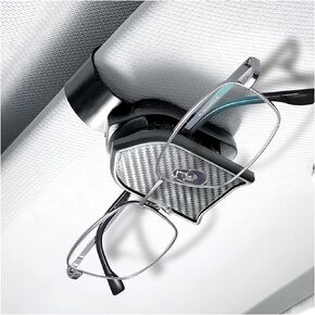 2PCS Sunglasses Holders for Car Sun Visor, Carbon Fiber Pattern Eyeglasses Clip with Strong Magnetic, Automotive Glasses Ticket Card Storage Hanger Universal for SUV Pickup Truck