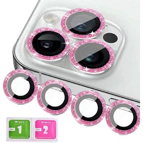 5+5 Pack Compatible with Samsung Galaxy S24 Ultra Camera Lens Protector Glitter Bling, S24 Ultra Camera Cover, Tempered Glass Clear Screen Protector Accessories, Phone Case Friendly (Black)