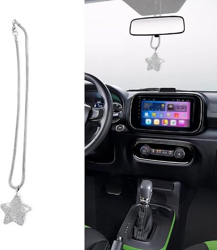 Rhinestone Hanging Car Ornament, Rhinestone Moon Car Rearview Mirror Hanging Pendant, Car Interior Glam Decoration Charm, Cute Car Decor, Bling Car Accessories for Women and Man (Moon) in Saudi Arabia