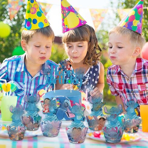 لوازم حفلات أعياد الميلاد من ستيتش، 25 قطعة من زينة الكيك مع أغطية كب كيك لتزيين الكيك من أجل مستلزمات تزيين حفلات أعياد الميلاد in Kuwait