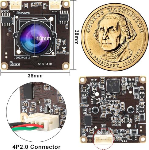 ELP 5mp USB Camera Module with Dual Microphone for Computer Mini Lightburn Camera for Laser Engraver UVC USB2.0 PC Camera 1944P USB Security Camera for Raspberry Pi (120° Low Distortion Lens) in Kuwait