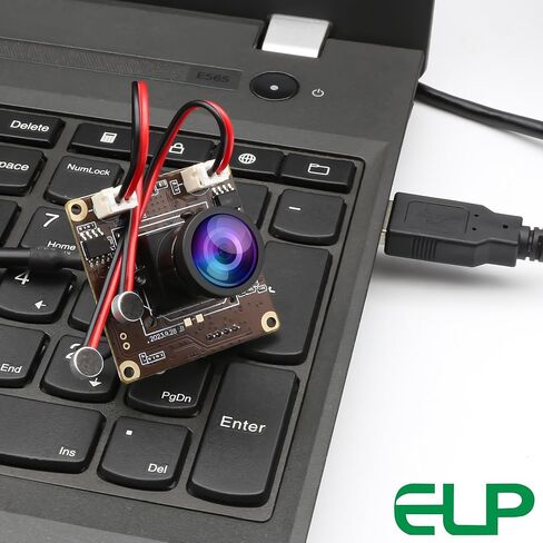 ELP 5mp USB Camera Module with Dual Microphone for Computer Mini Lightburn Camera for Laser Engraver UVC USB2.0 PC Camera 1944P USB Security Camera for Raspberry Pi (120° Low Distortion Lens) in Kuwait