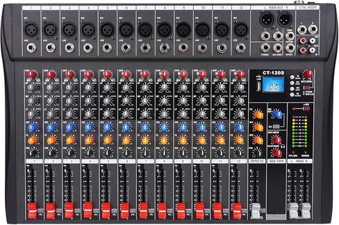 GX6 Professional Sound Board Console 6 Channel Mixer Desktop System Interface Digital USB Computer MP3 Input 48V Phantom Power Stereo DJ Mixer (GX6) in Saudi Arabia