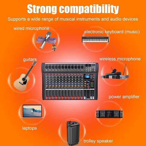 GX6 Professional Sound Board Console 6 Channel Mixer Desktop System Interface Digital USB Computer MP3 Input 48V Phantom Power Stereo DJ Mixer (GX6) in Saudi Arabia