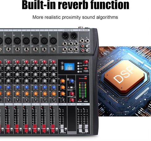 GX6 Professional Sound Board Console 6 Channel Mixer Desktop System Interface Digital USB Computer MP3 Input 48V Phantom Power Stereo DJ Mixer (GX6) in Saudi Arabia