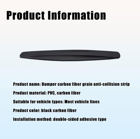 قطعتان من شريط واقي المصد الأمامي الخلفي للسيارة، شرائط مطاطية مضادة للخدش لجانب مصدات السيارة، شريط واقي مصد مطاطي من ألياف الكربون للسيارات شاحنة بيك اب سيارات الدفع الرباعي (أسود) in Kuwait