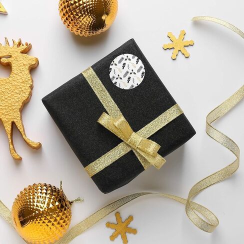 Elegant Faux Gold and Black Happy Holiday Stickers / 500 Faux Foil Christmas Label/Modern 1.5" Holiday Stickers in Saudi Arabia