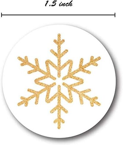 Elegant Faux Gold and Black Happy Holiday Stickers / 500 Faux Foil Christmas Label/Modern 1.5" Holiday Stickers in Saudi Arabia
