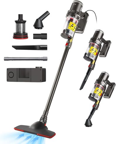 مكنسة كهربائية ذات عصا سلكية، مكنسة كهربائية قوية بقدرة 600 واط بقوة شفط 20 كيلو باسكال، كوب غبار سعة 1.5 لتر، مكنسة كهربائية منزلية خفيفة الوزن 5 في 1 لسجاد الأرضيات الصلبة وشعر الحيوانات الأليفة in Kuwait