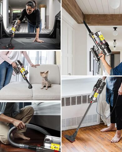 مكنسة كهربائية ذات عصا سلكية، مكنسة كهربائية قوية بقدرة 600 واط بقوة شفط 20 كيلو باسكال، كوب غبار سعة 1.5 لتر، مكنسة كهربائية منزلية خفيفة الوزن 5 في 1 لسجاد الأرضيات الصلبة وشعر الحيوانات الأليفة in Kuwait