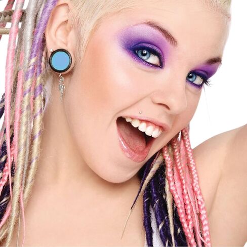 طقم تمدد الأذن 54 قطعة من BodyJ4You - مقاييس المبتدئين 14G-00G - شماعات حلزونية من الأكريليك باللون الأزرق المائي بدون سدادات مضيئة حلقات على شكل حرف O - موسعات خفيفة الوزن للجنسين والرجال والنساء in Kuwait