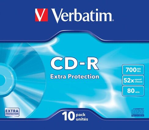 Verbatim CD-R80 حافظة رفيعة Pk 10 cdr أقراص قابلة للتسجيل 80 دقيقة وسائط فارغة in Saudi Arabia