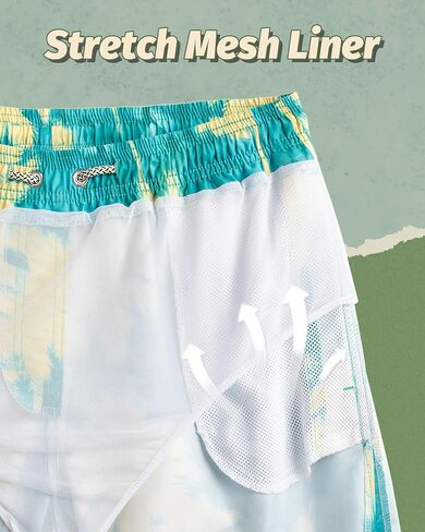 Mens Swim Trunks 5 Inch Swimming Shorts with Mesh Lining Quick Dry Bathing Suits for Men Swimwear in Saudi Arabia
