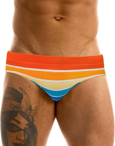 MIZOK Men's Sexy Prints Swimming Bikini Low Rise Swimwear Brief in Saudi Arabia
