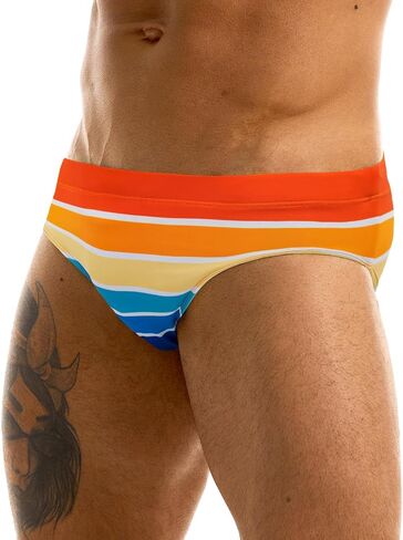 MIZOK Men's Sexy Prints Swimming Bikini Low Rise Swimwear Brief in Saudi Arabia