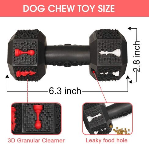 ألعاب مضغ للكلاب للمضغ العدواني، ألعاب للكلاب غير قابلة للتدمير، لعبة دامبل من المطاط الطبيعي القوي للكلاب الصغيرة والمتوسطة والكبيرة جدًا، أسود in Kuwait