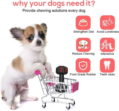 ألعاب مضغ للكلاب للمضغ العدواني، ألعاب للكلاب غير قابلة للتدمير، لعبة دامبل من المطاط الطبيعي القوي للكلاب الصغيرة والمتوسطة والكبيرة جدًا، أسود in Kuwait