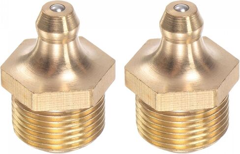 uxcell Brass Straight Grease Fitting M14 x 1.5mm Thread Hydraulic Grease Fitting Accessories, 2Pcs in Saudi Arabia