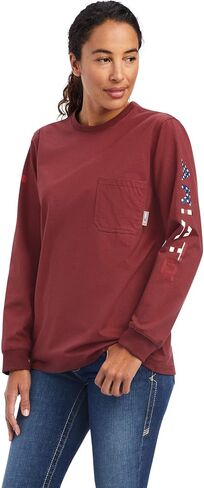 Ariat Female FR Stretch Logo T-Shirt Port/ Usa 1X in Saudi Arabia